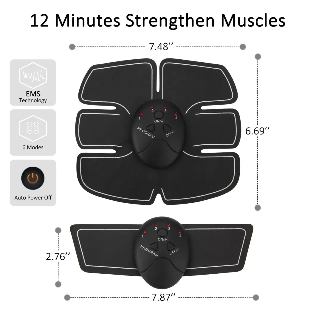 6 Pack EMS Rechargeable USB Abdominal Exerciser